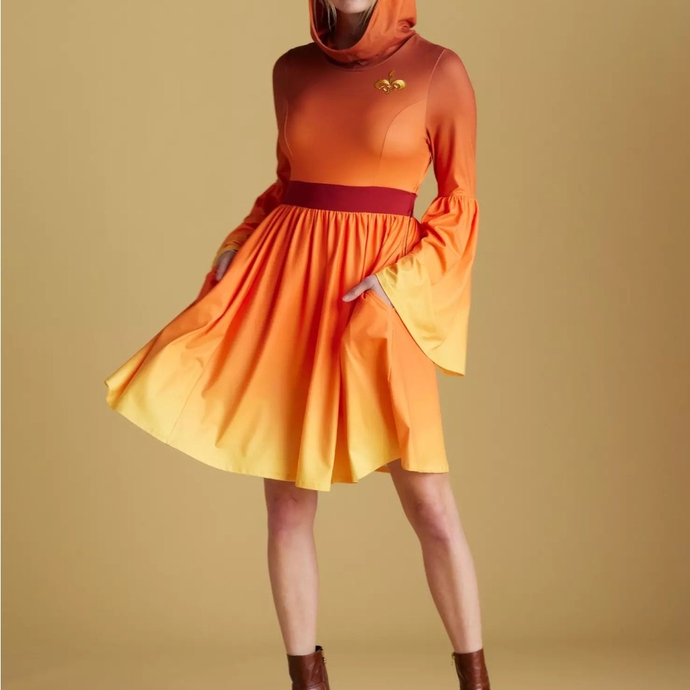 Her Universe Star Wars Padme Amidala Handmaiden Hooded Orange Dress size M